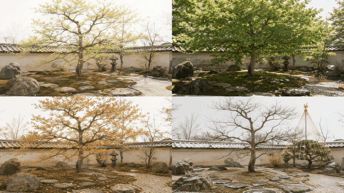 春の庭の様子